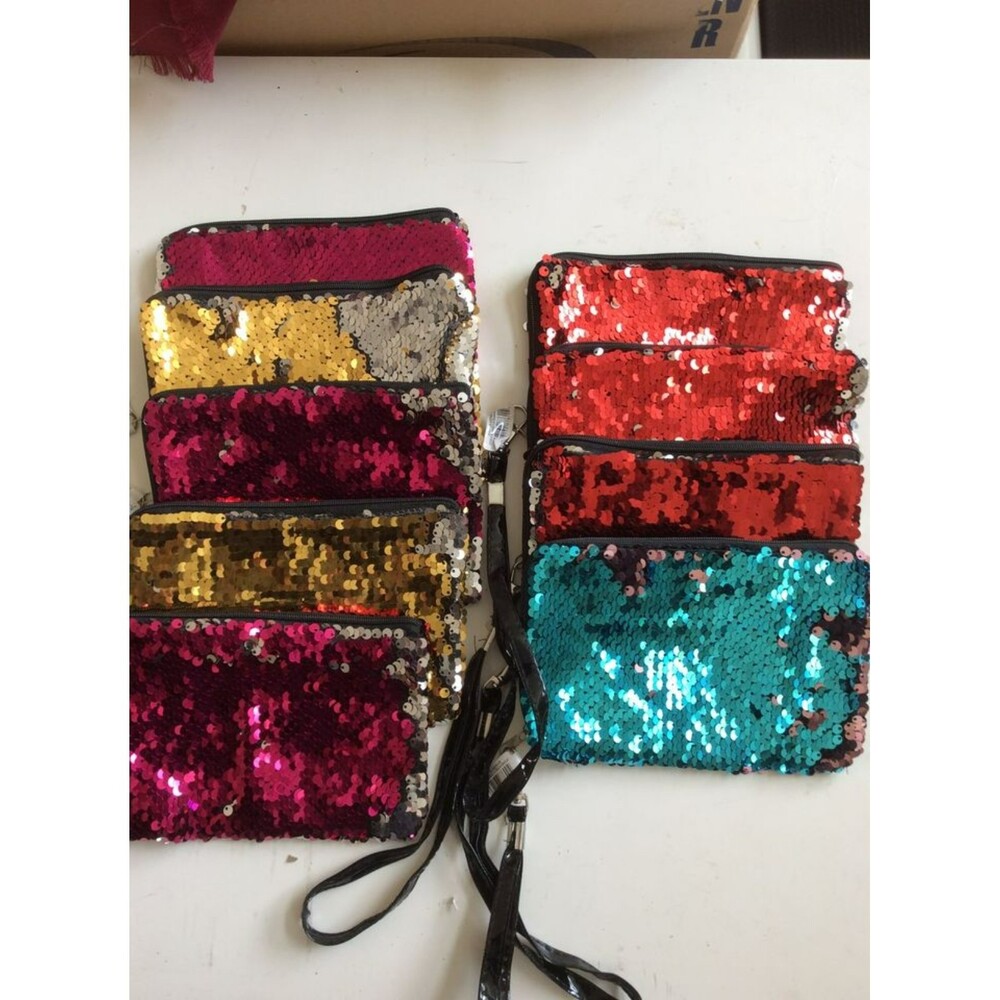 9 Reverse Color Sequin Small Purses B43